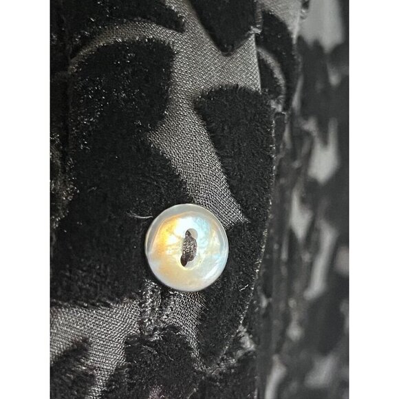 Suchada Burnout Floral Top M Black Preppy Western Boho Whimsigoth Classic 80s - Picture 5 of 11